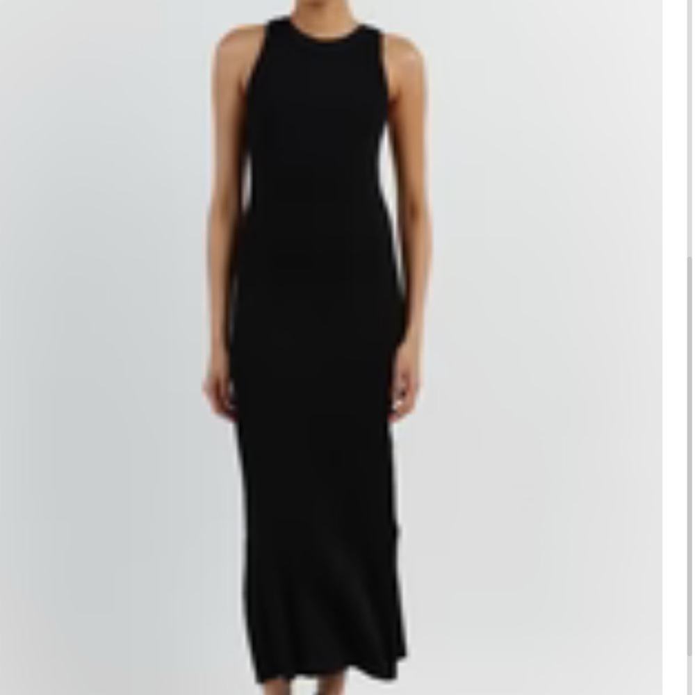 NWT DISSH Valerie Dress Black High Neck Knit Ribbed Dress